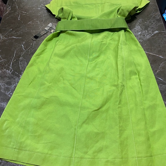 Alex Marie Petite Belted Shirt Dress Bermuda Green 8P NWT Button Front Pockets - Picture 13 of 13